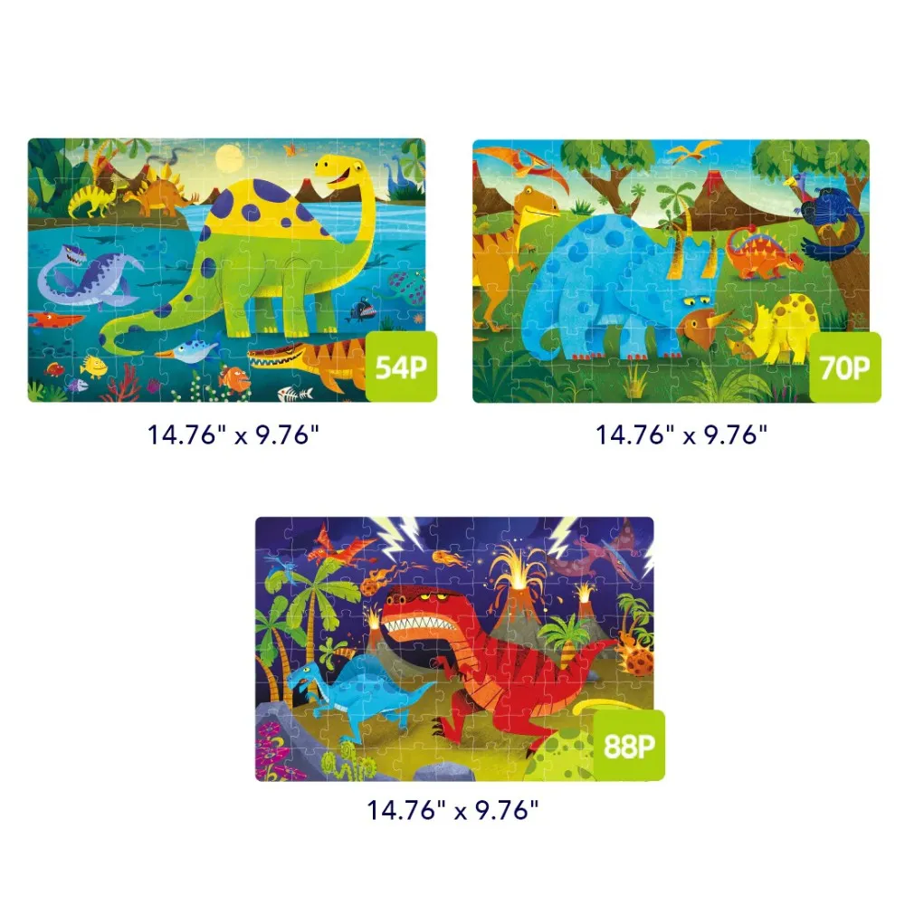 3-in-1 Level Up Puzzle: Level 4 Dinosaurs World