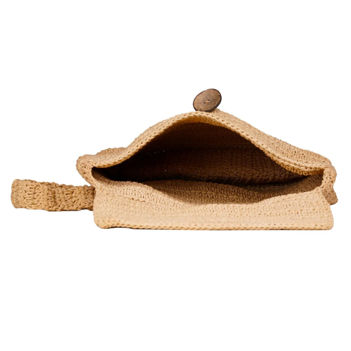 Chic Backpack | Hand-Crafted & Crochet | Cotton | Sand Brown