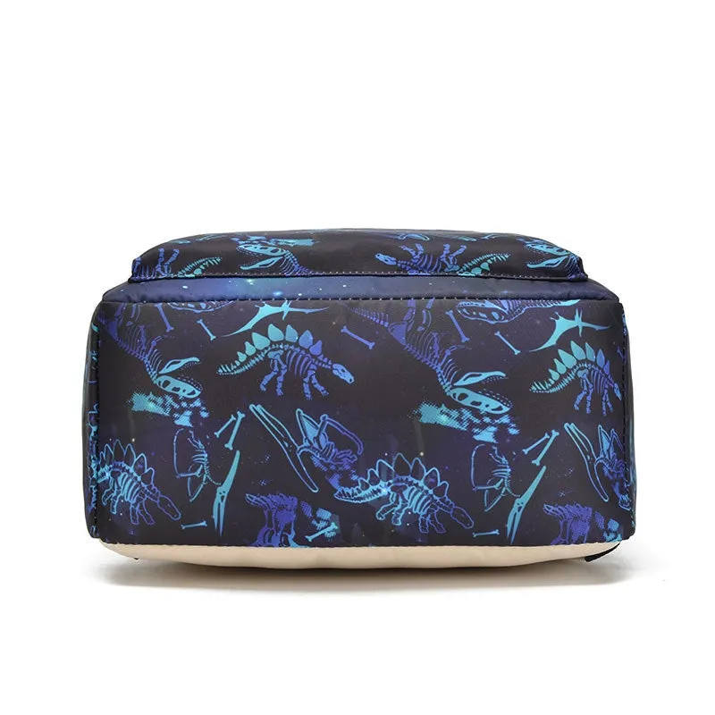 Kids Backpack With Lunch Box Dinosaur School Backpacks - Blue Purple Green Book Bags For Boys Girls With Lunchbox Grade 1-6th BookBag