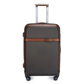 Large Mat Emboss Leather Trolley - Bronze & Cognac