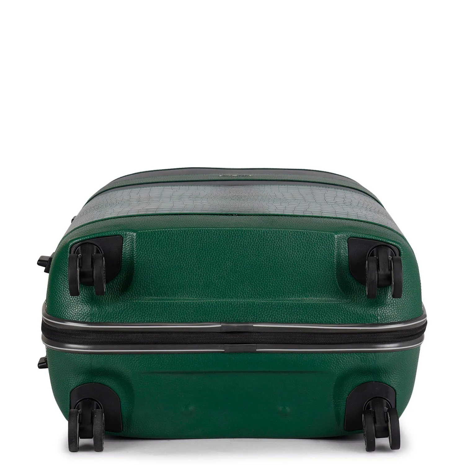 Large PC & Croco Leather Trolley - Sea Weed