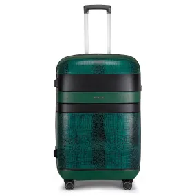 Large PC & Croco Leather Trolley - Sea Weed