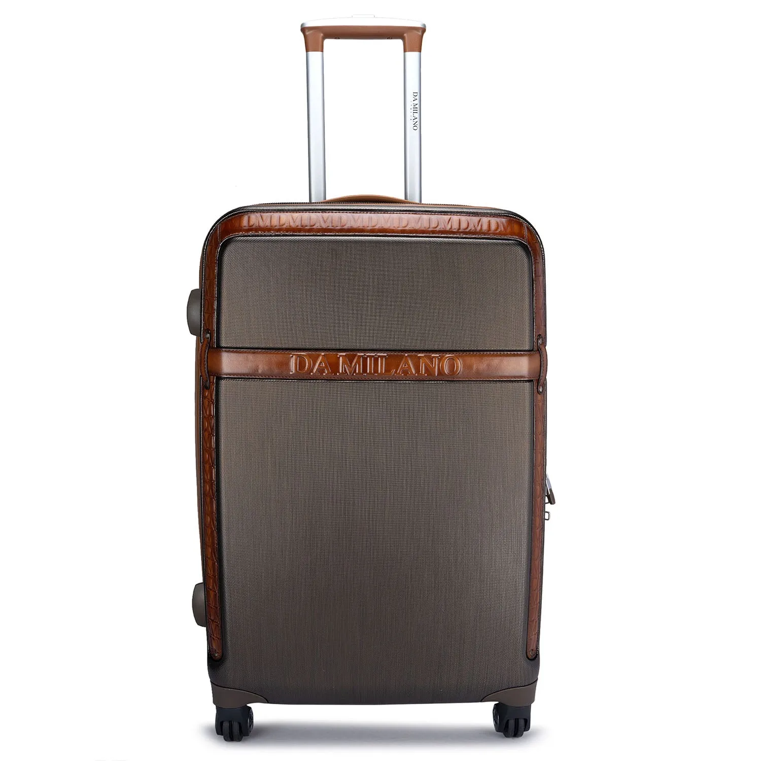 Large PC & Monogram Leather Trolley - Bronze & Cognac