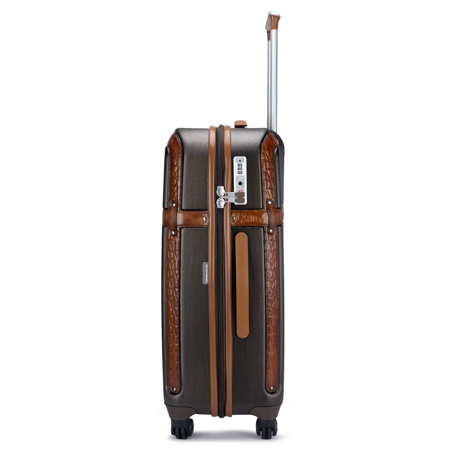 Large PC & Monogram Leather Trolley - Bronze & Cognac