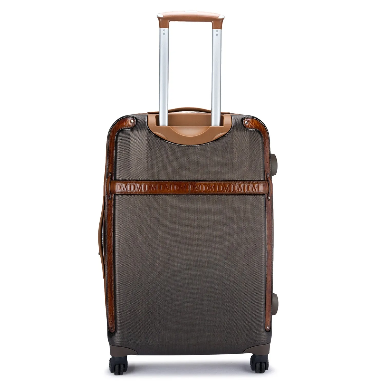 Large PC & Monogram Leather Trolley - Bronze & Cognac