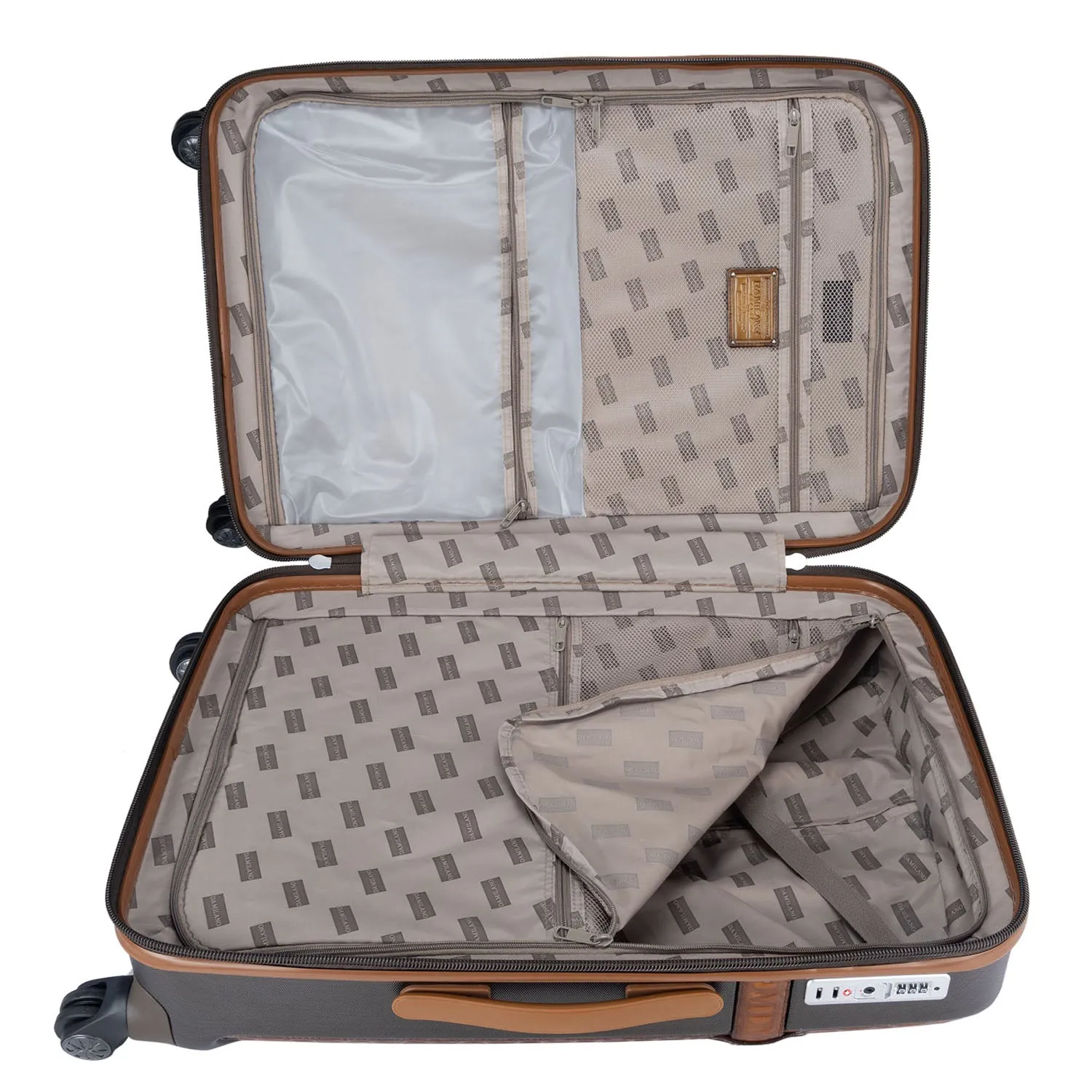 Large PC & Monogram Leather Trolley - Bronze & Cognac
