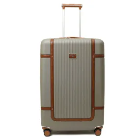 Large PC Mat Emboss Leather Trolley - Khaki & Cognac