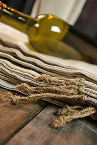 Natural Linen Wine Bags With Drawstrings - 12 Pack
