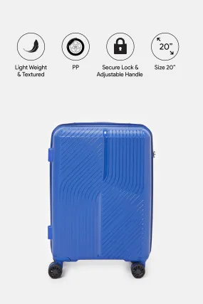 Navy Textured Trolley Luggage (20 Inch)