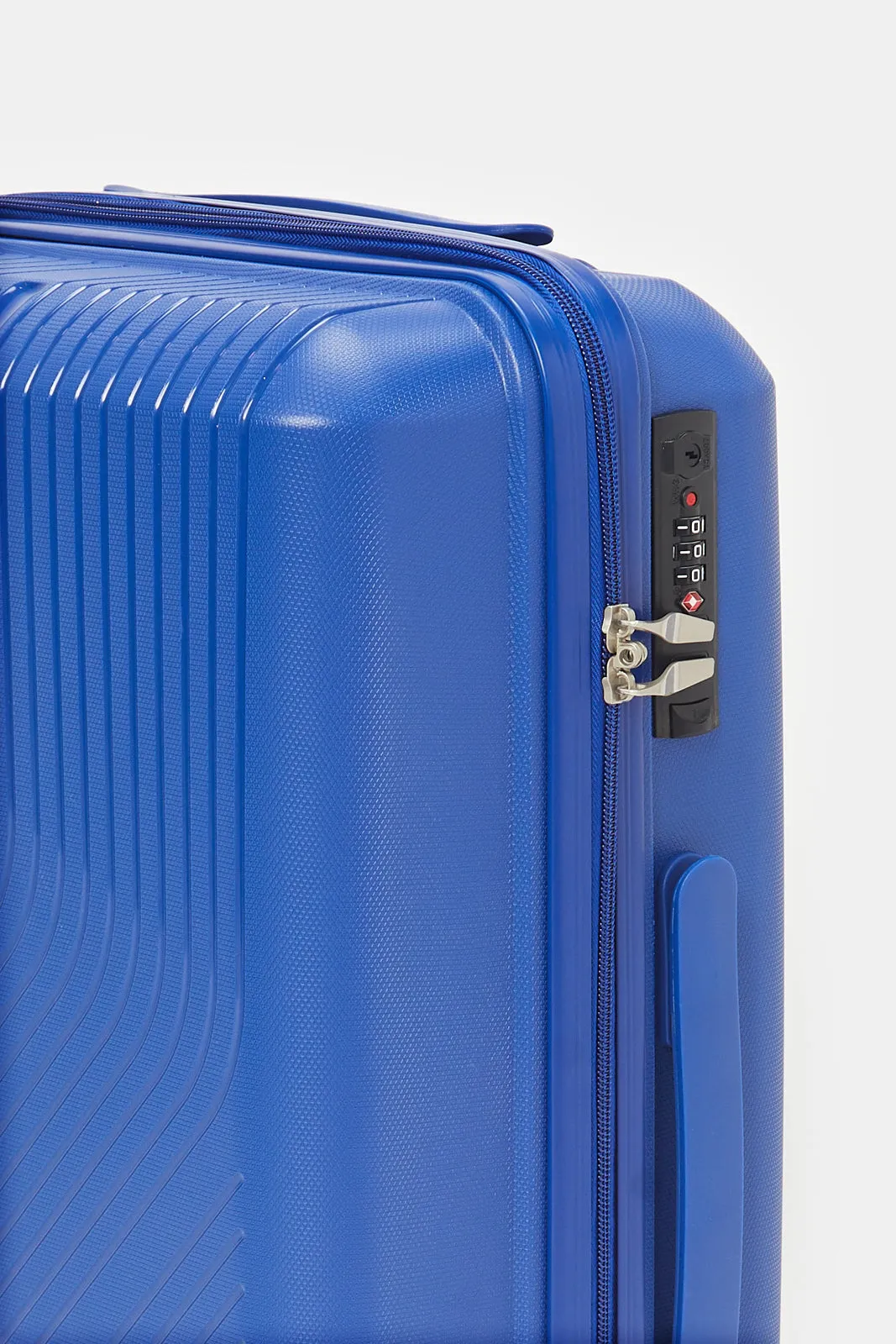 Navy Textured Trolley Luggage (20 Inch)
