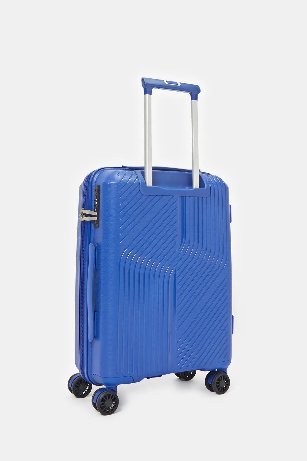 Navy Textured Trolley Luggage (20 Inch)
