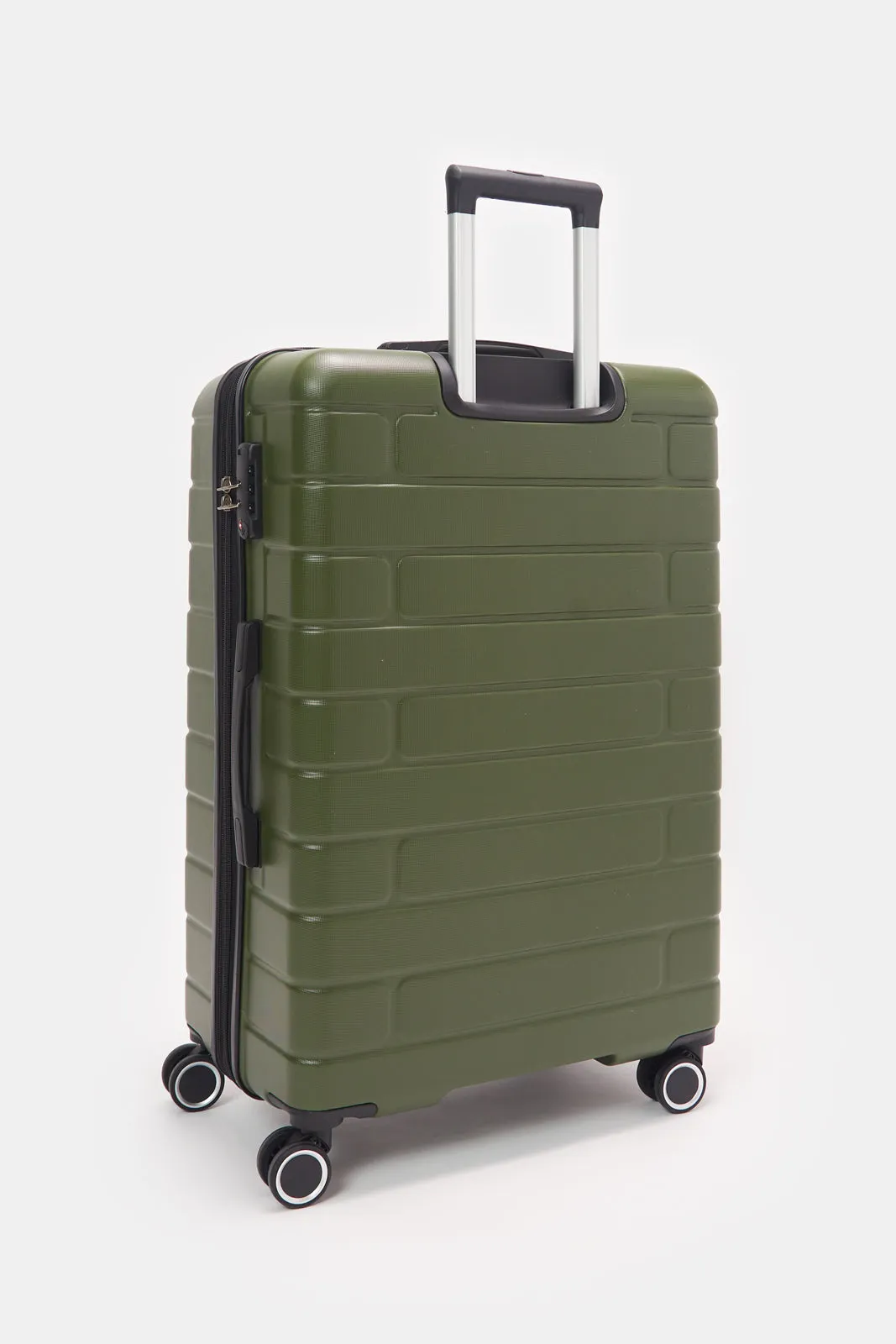 Olive Textured Trolley Luggage (24 Inch)