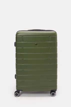 Olive Textured Trolley Luggage (24 Inch)