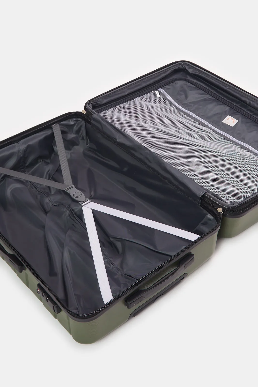 Olive Textured Trolley Luggage (24 Inch)