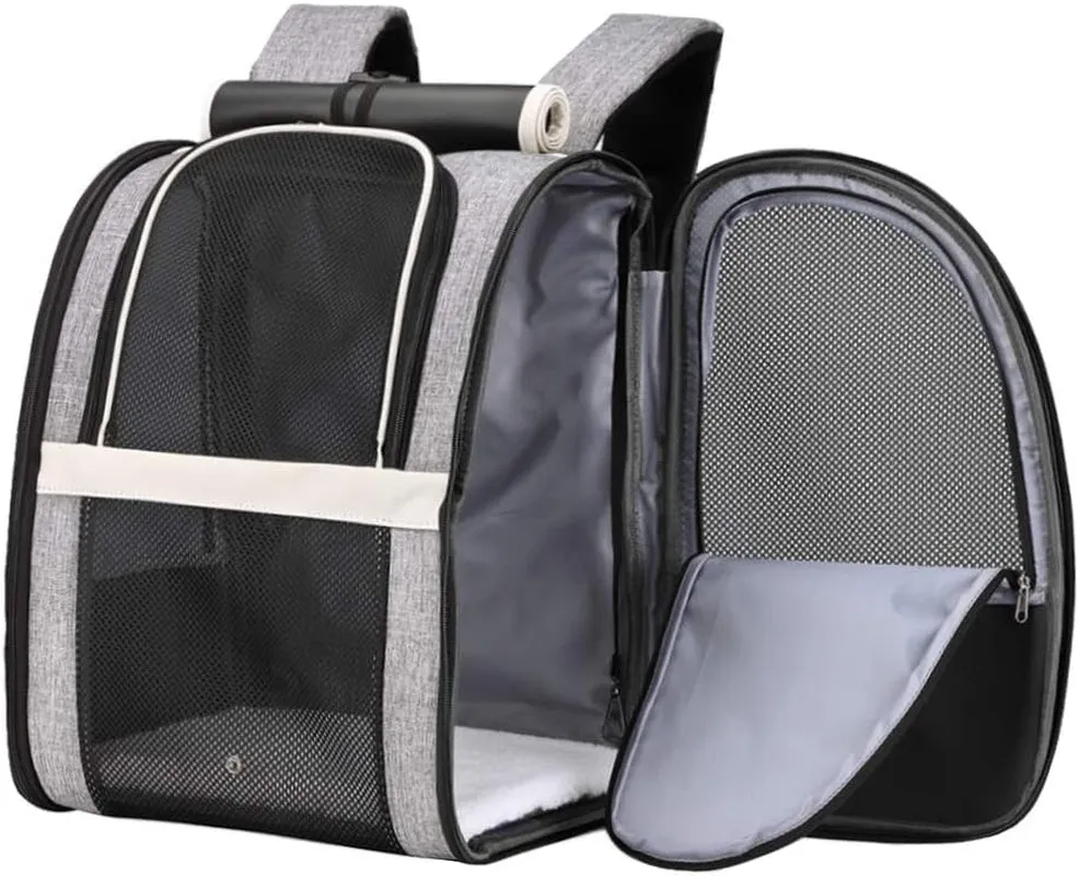 Sleek Black Space Bubble Backpack for Pets on the Go