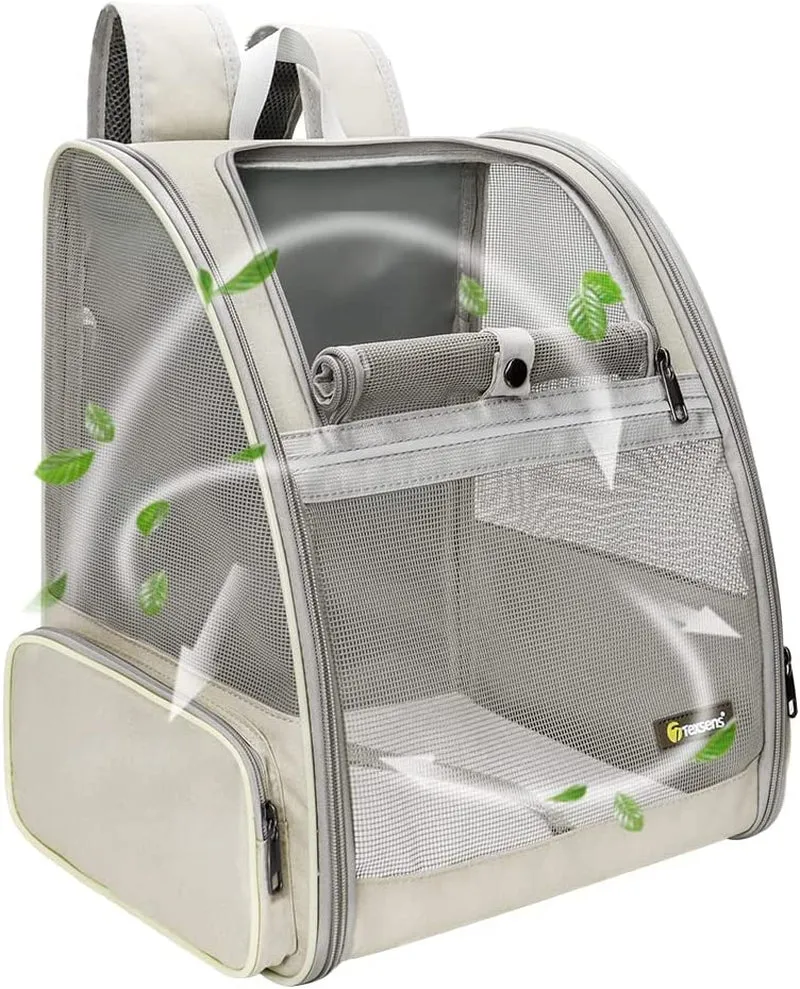 Sleek Black Space Bubble Backpack for Pets on the Go