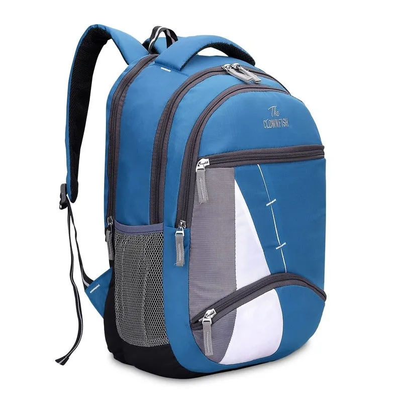 THE CLOWNFISH Karleen Series Laptop Backpack - Water-Resistant, Stylish Design | 28 Litres | Peacock Blue