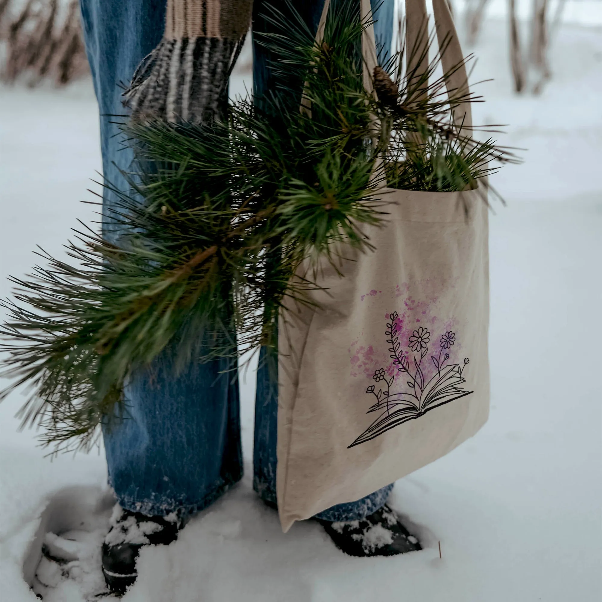 The Flower Book Lover Tote Bag
