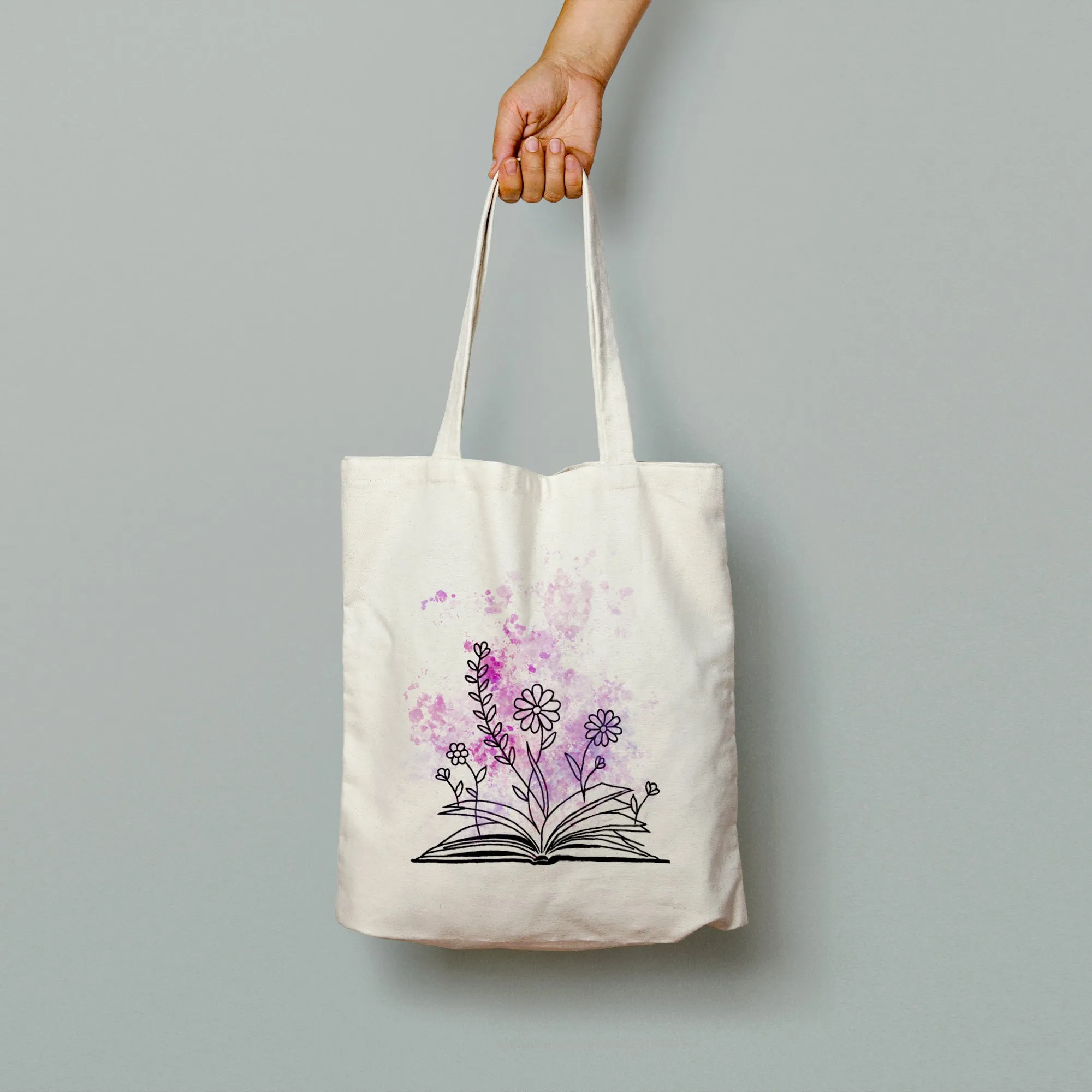 The Flower Book Lover Tote Bag