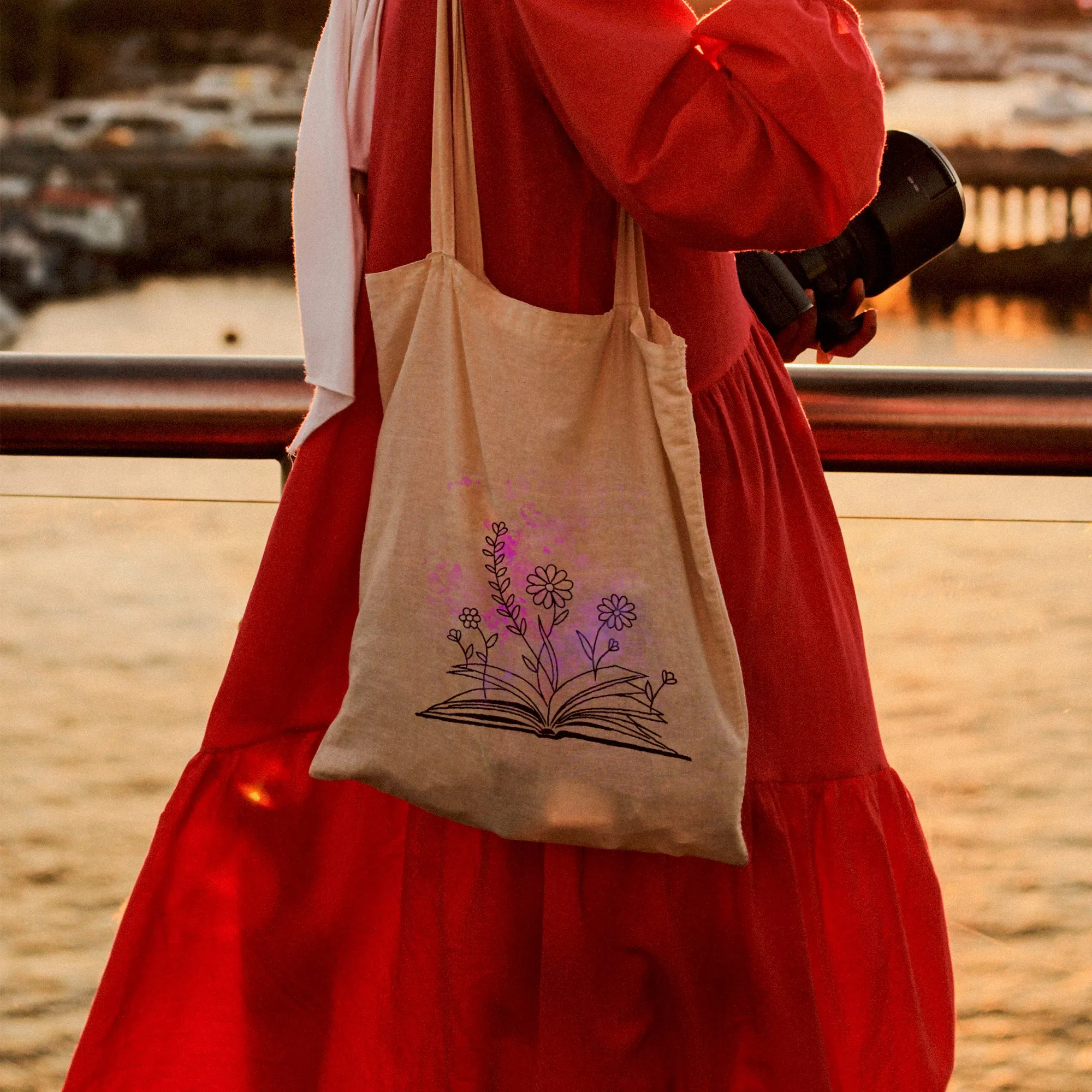 The Flower Book Lover Tote Bag