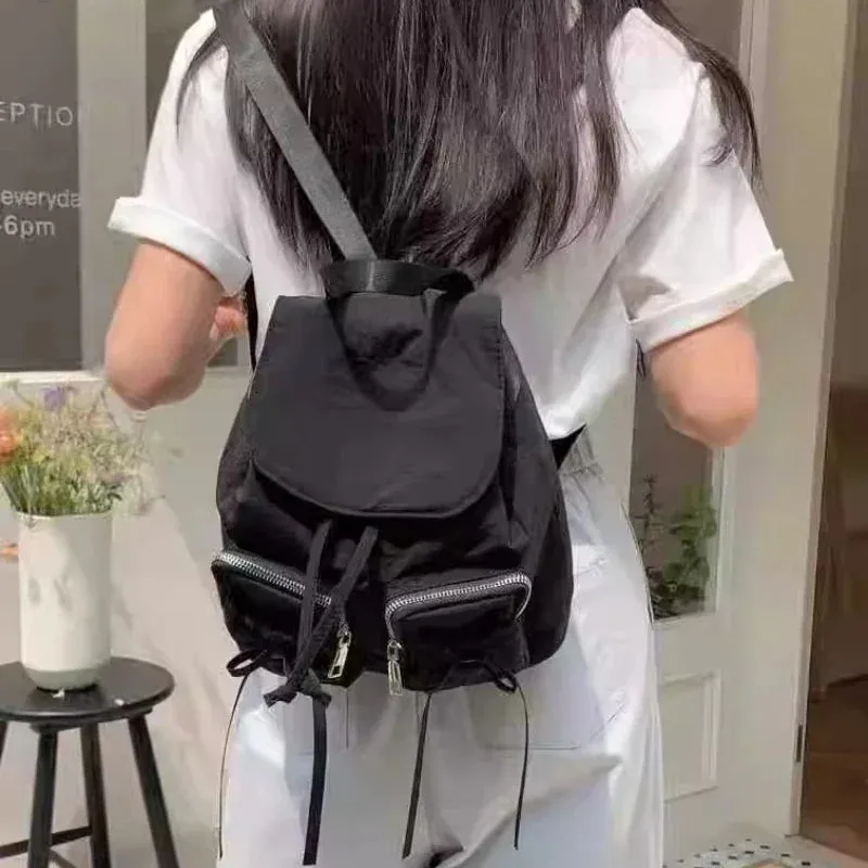 UAKISS  -  2024 New Women Y2k Aesthetic Bow Backpack Streetwear Fashion Ins Casual Schoolbag All Match Trendy Simple Backpacks for Students