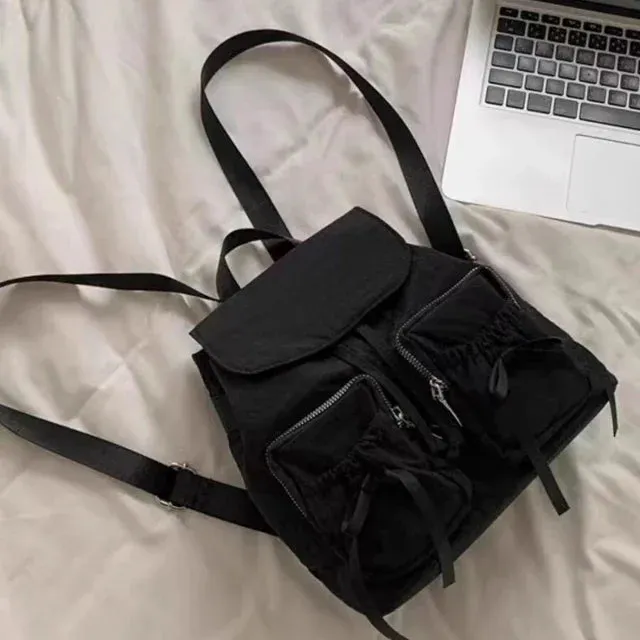 UAKISS  -  2024 New Women Y2k Aesthetic Bow Backpack Streetwear Fashion Ins Casual Schoolbag All Match Trendy Simple Backpacks for Students