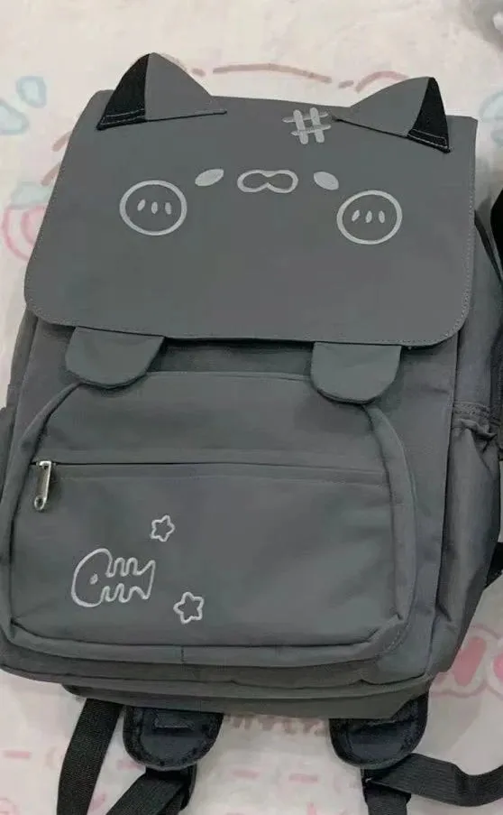 Uakiss Japanese Fashion Womens Backpack Cute Pig Cartoon Casual Backpacks Nylon Luxury Designer Kawaii Original Female School Bag