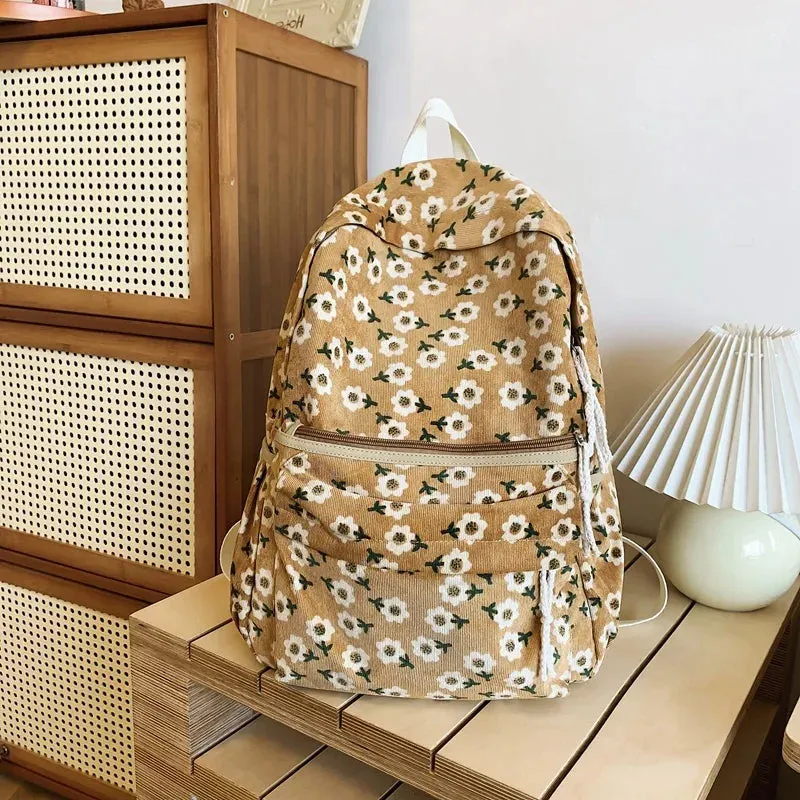 UAKISS  -  Women Kawaii Flower Backpacks Teenager Laptop Lady Cute Book Bag Girl Trendy College Backpack Fashion Female Travel School Bags