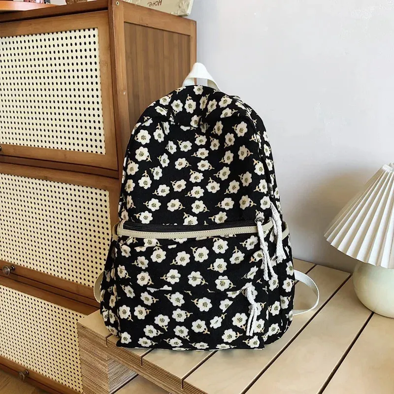 UAKISS  -  Women Kawaii Flower Backpacks Teenager Laptop Lady Cute Book Bag Girl Trendy College Backpack Fashion Female Travel School Bags