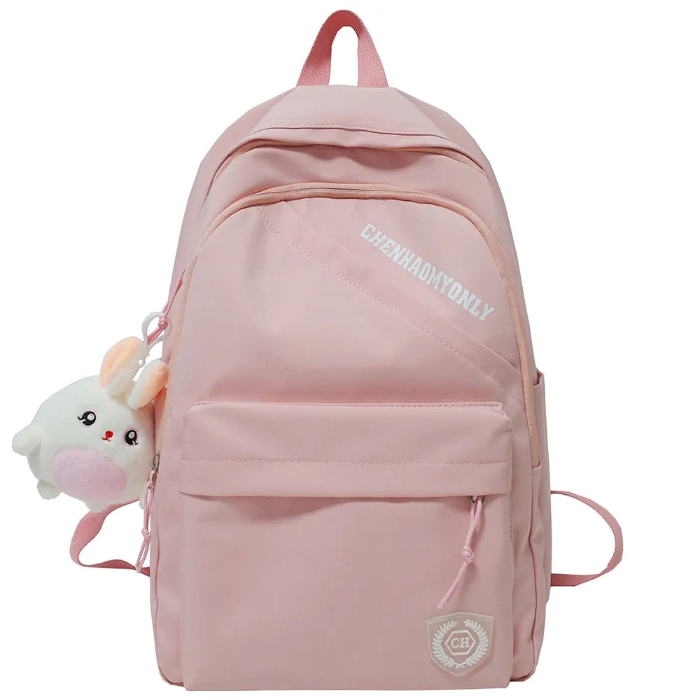 Wenkouban Fashion Girl Pink Kawaii Waterproof College Backpack Trendy Ladies Travel Bag Cool Women School Bag Laptop Female Cute Backpacks
