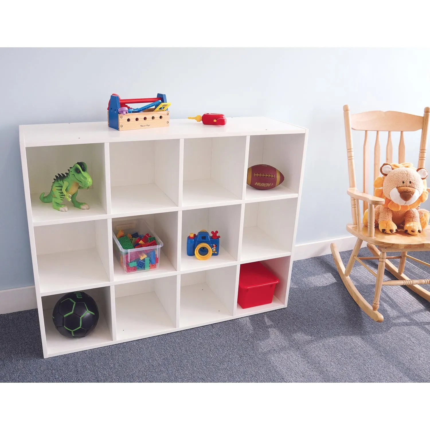 Whitney White 12 Cubby Backpack Storage