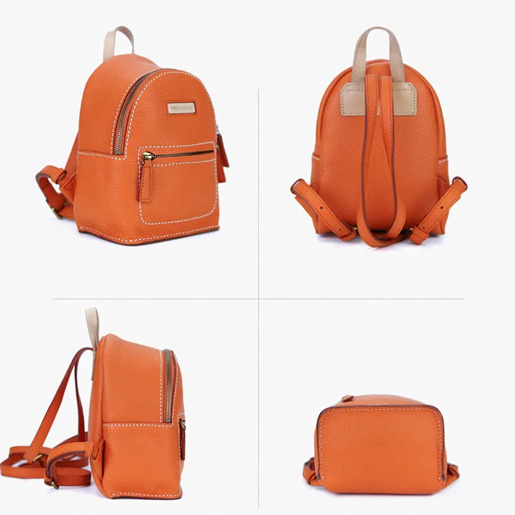 Women's Blue Leather Mini Backpack Bag Purse Trendy Backpacks for Womens