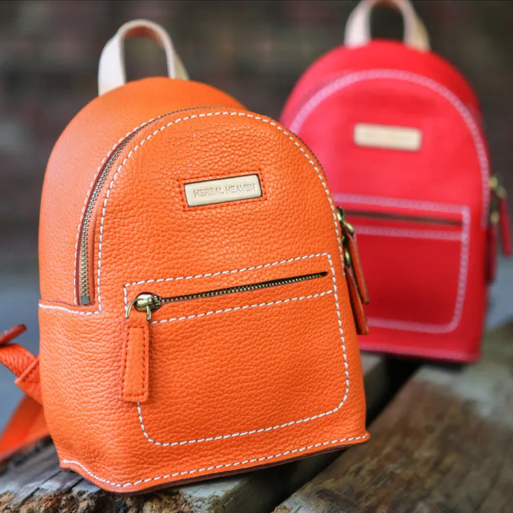 Women's Blue Leather Mini Backpack Bag Purse Trendy Backpacks for Womens