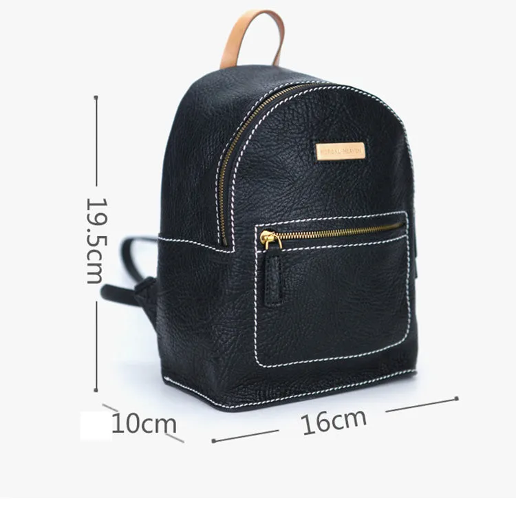 Women's Blue Leather Mini Backpack Bag Purse Trendy Backpacks for Womens