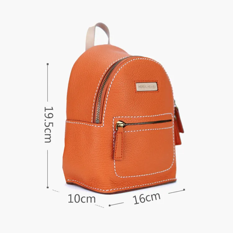 Women's Blue Leather Mini Backpack Bag Purse Trendy Backpacks for Womens