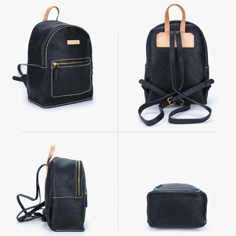 Women's Blue Leather Mini Backpack Bag Purse Trendy Backpacks for Womens