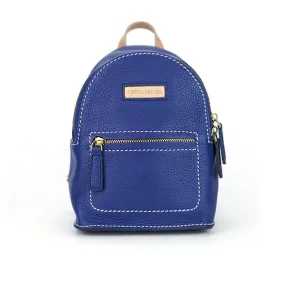 Women's Blue Leather Mini Backpack Bag Purse Trendy Backpacks for Womens