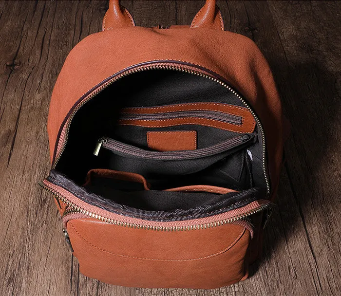 Women's Small Genuine Leather Backpack Bag Purse Trendy Backpacks For women