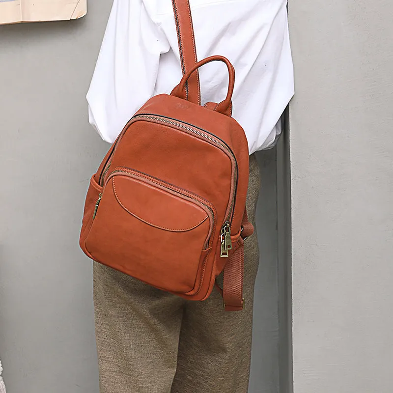Women's Small Genuine Leather Backpack Bag Purse Trendy Backpacks For women