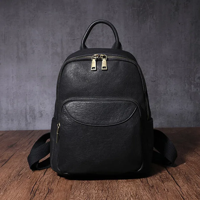 Women's Small Genuine Leather Backpack Bag Purse Trendy Backpacks For women