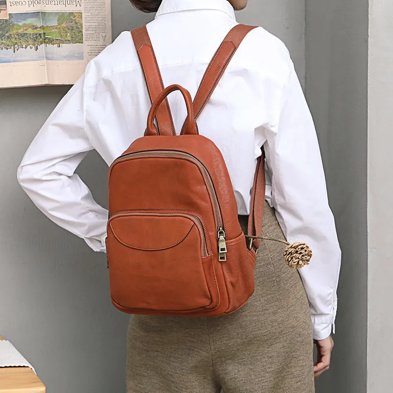 Women's Small Genuine Leather Backpack Bag Purse Trendy Backpacks For women