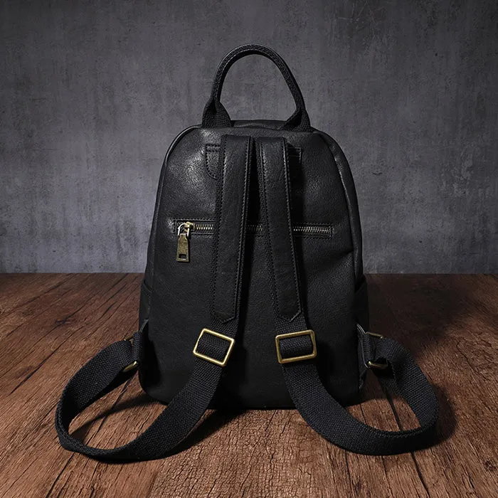 Women's Small Genuine Leather Backpack Bag Purse Trendy Backpacks For women