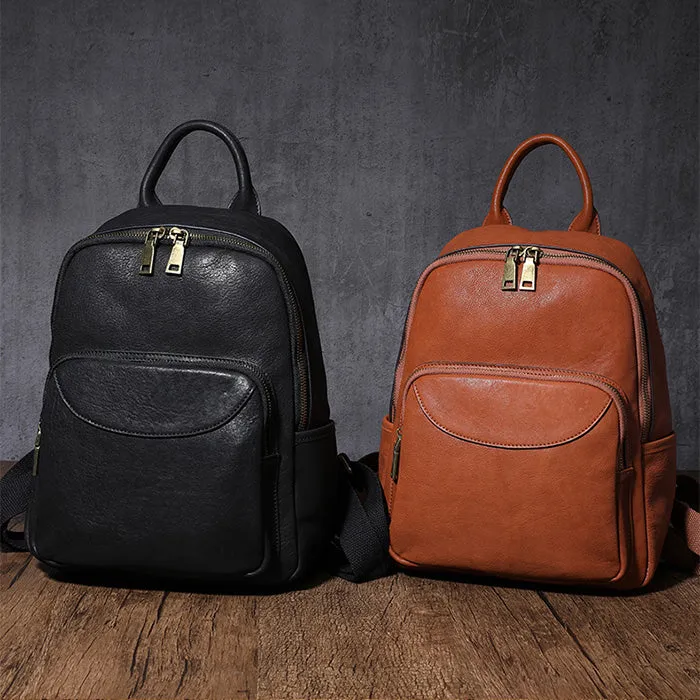 Women's Small Genuine Leather Backpack Bag Purse Trendy Backpacks For women