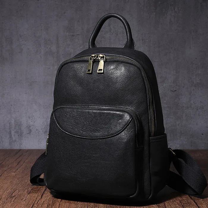 Women's Small Genuine Leather Backpack Bag Purse Trendy Backpacks For women